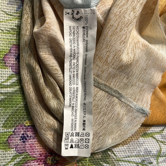 ZARA W/B COLLECTION FITTED GOLD & YELLOW BLOUSE ARTISTIC DESIGN GUC SZ S - Picture 8 of 9